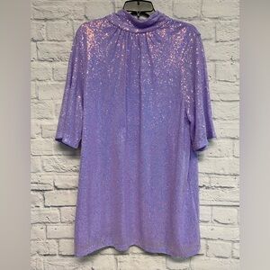 NWT H&M Purple Sequin Mini Dress or Tunic Top Sz XL